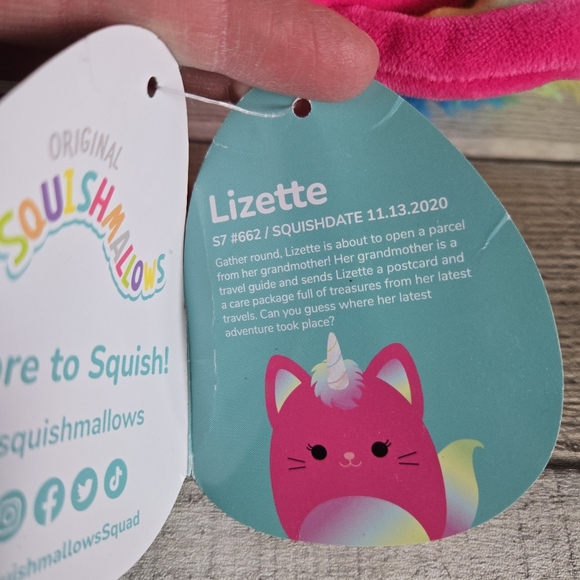 SQUISHMALLOWS | Lizette Pink Unicorn Cat Plush Toy - Picture 7 of 10